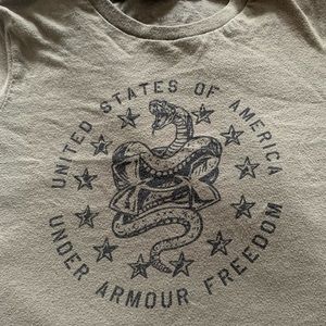 UNDER ARMOUR Freedom United States OF America Youth XS Tee Shirt Military